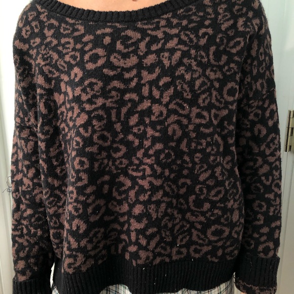 free people cheetah print sweater - Picture 1 of 2